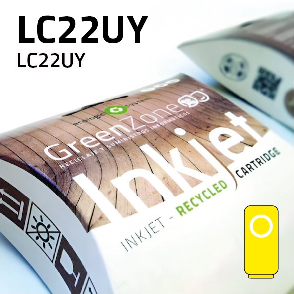 [GBCLC22UXY] Cartucho Brother LC22UY amarillo | 1.200 páginas | Green Zone