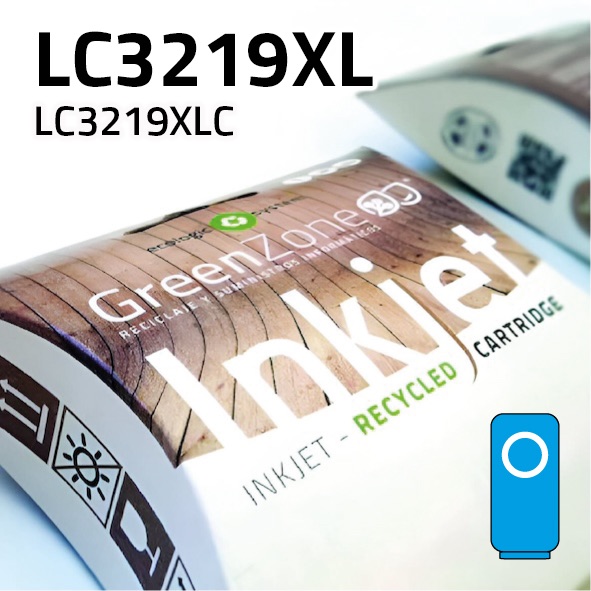 Cartucho Brother LC3219XL cian | 1.500 páginas | Green Zone