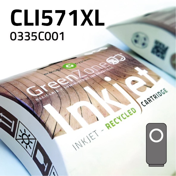 Cartucho Canon CLI571XL gris | 13 ml | Green Zone