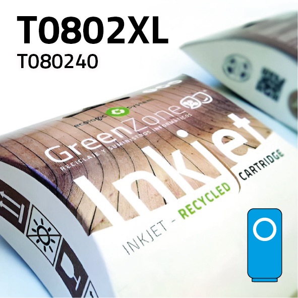 Cartucho Epson T080240XL cian | 19 ml | Green Zone