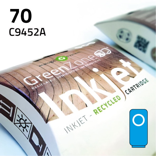 Cartucho HP C9452A (70) cian | 130 ml | Green Zone