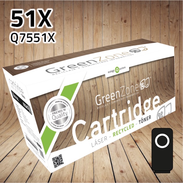 Tóner HP Q7551X (51X) negro | 13.000 páginas | Green Zone