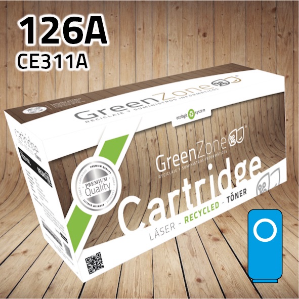 Tóner HP CE311A (126A) cian | 1.000 páginas | Green Zone