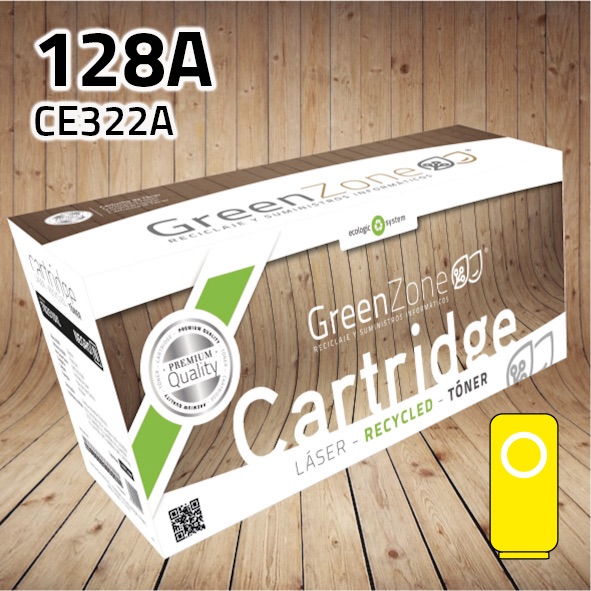 [GHTE322Y] Tóner HP CE322A (128A) amarillo | 1.400 páginas | Green Zone