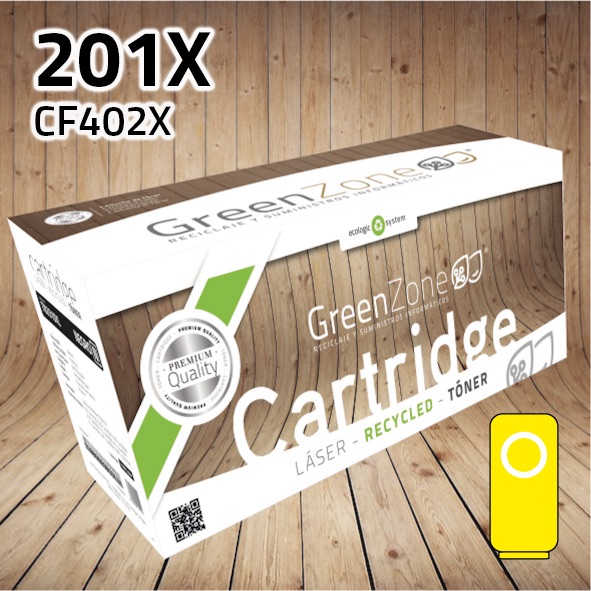 Tóner HP CF402X (201X) amarillo | 2.500 páginas | Green Zone