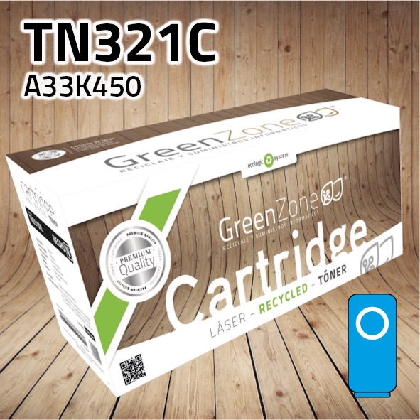 Tóner Konica Minolta TN321C polimerizado cian | 25.000 páginas | Green Zone