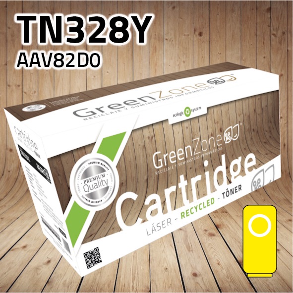 [GQTV82DY] Tóner Konica Minolta TN328Y (AAV82D0) polimerizado amarillo | 28.000 páginas | Green Zone