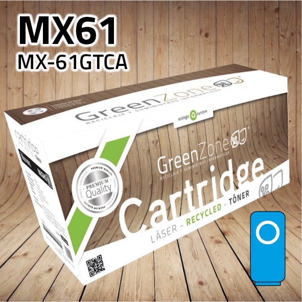 [GSHTMX61C] Tóner Sharp MX61 (MX-61GTCA) cian | 24.000 páginas | Green Zone
