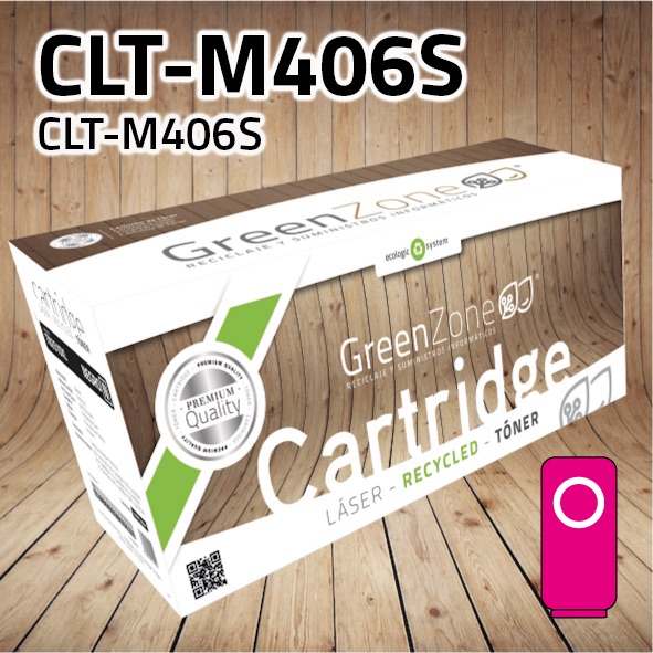 [GST406M] Tóner Samsung CLT-M406S magenta | 1.000 páginas | Green Zone