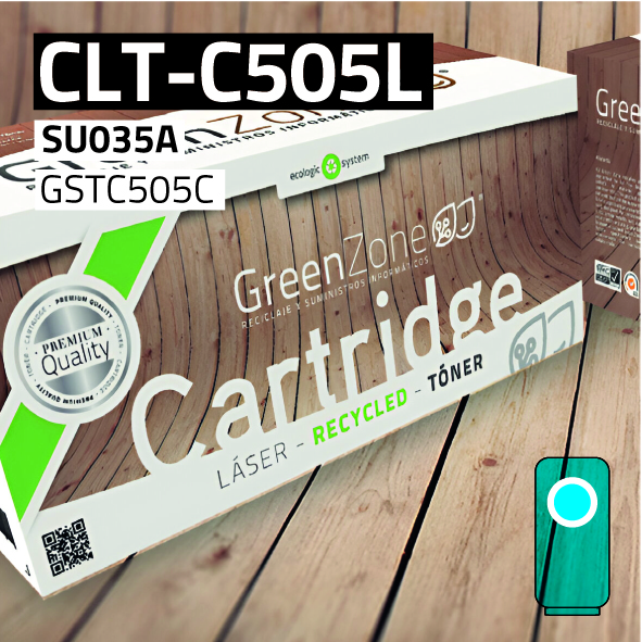 [GST505C] Tóner Samsung CLT-C505L cian | 3.500 páginas | Green Zone