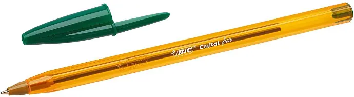 [872729] Bic Cristal Original Fine Boligrafo de Bola - Punta Redonda de 0.8mm - Trazo de 0.30mm - Tinta con Base de Aceite - Translucido - Color Verde