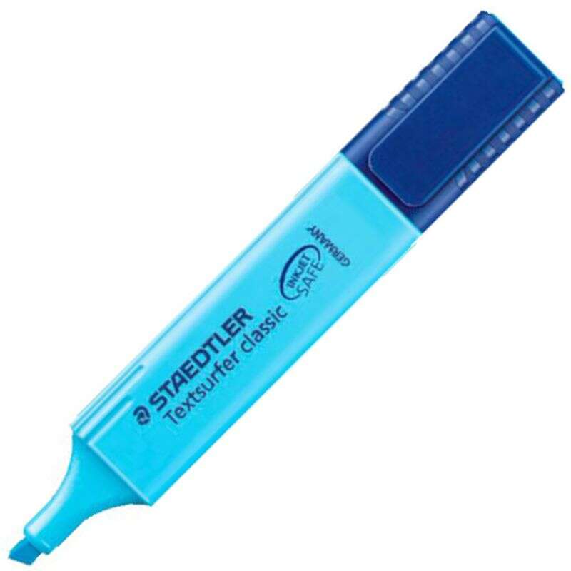 [364-3] Staedtler Textsurfer Classic 364 Marcador Fluorescente - Punta Biselada - Trazo entre 1 - 5mm - Tinta con Base de Agua - Color Azul