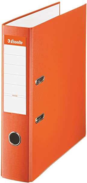 [42323] Esselte Archivador de Palanca - Formato Folio - Lomo 75mm - Capacidad para 500 Hojas - Color Naranja 