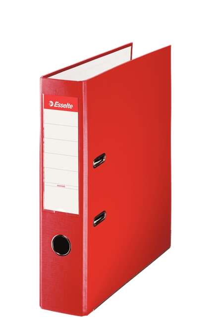 [42301] Esselte Archivador de Palanca - Formato Folio - Lomo 75mm - Capacidad para 500 Hojas - Color Rojo 