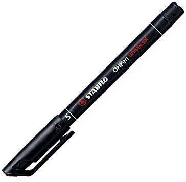 [841/46] Stabilo OHPen Rotulador Permanente - Punta Superfina - Trazo de 0.4mm - Agarre Antideslizante - Tapon Ventilado - Color Negro