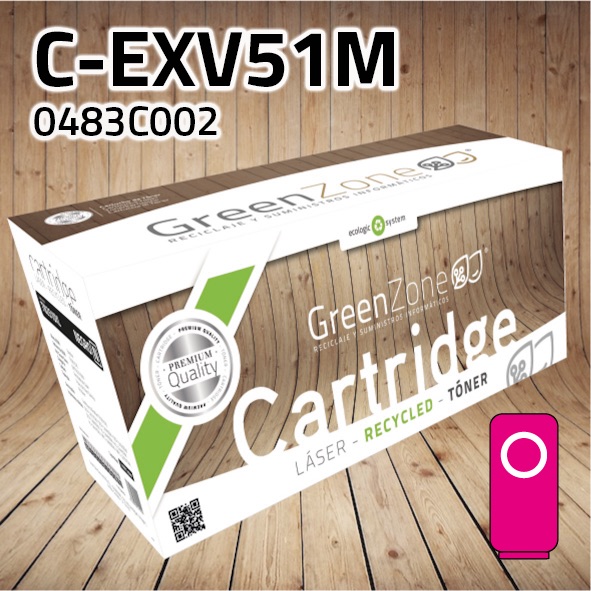 Tóner Canon (C-EXV51) 0483C002 polimerizado magenta | 60.000 páginas | Green Zone