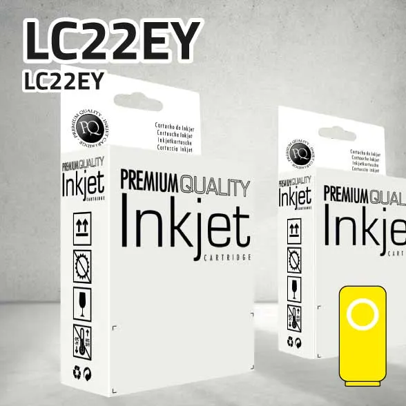 Cartucho Brother LC22EY amarillo | 1.200 páginas | compatible